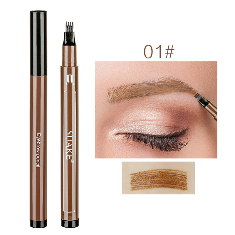 3 Colors Microblading Tattoo Eyebrow Pencil Waterproof Fork Tip 4 Head Eye Brow Pencils Eye Liner Beauty Makeup Tools TSLM1