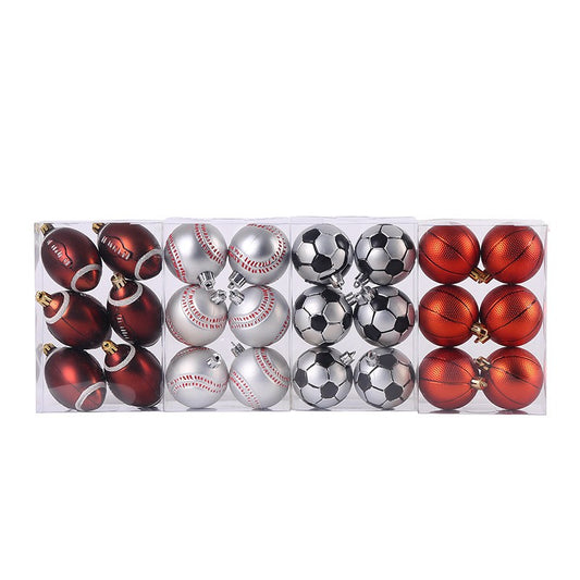 Holiday Dress Up 6cm Christmas Tree Decoration Pendant Football Basketball